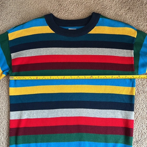 Gap Kids Striped Multi Color Crewneck Sweater Red Blue Yellow Youth Sz XL (12) - Picture 9 of 13